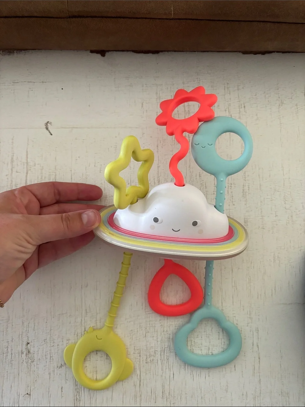 Skip Hop Cloud Sensory Activity Toy - White with Yellow, Coral & Light Blue